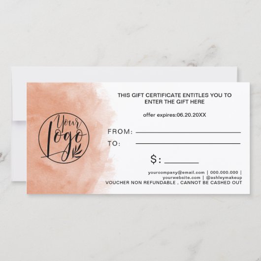 Terracotta Wasserfarben Logo-Geschenk (Rückseite)