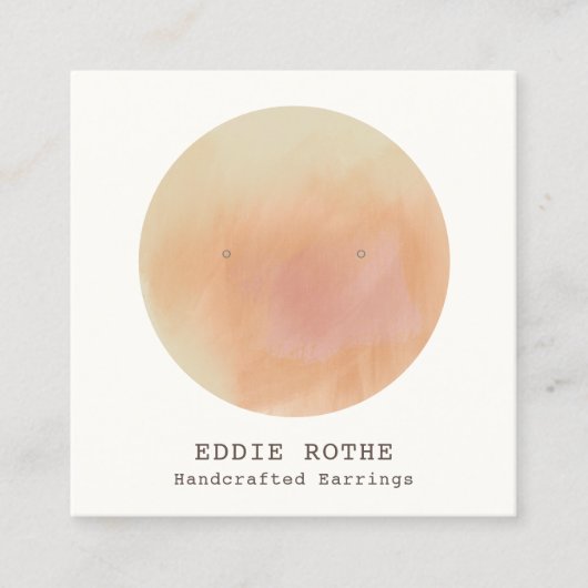 Terracotta Wasserfarbenstube Ohrring Display Quadratische Visitenkarte (Vorderseite)