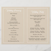 Terracotta watercolor Blume Hochzeitsprogramm (Rückseite)