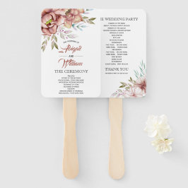 Terracotta watercolor Blume Hochzeitsprogramm Fächer