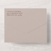 Terracotta Watercolor Blumenmuster Hochzeit All In One Einladung (Rückseite)