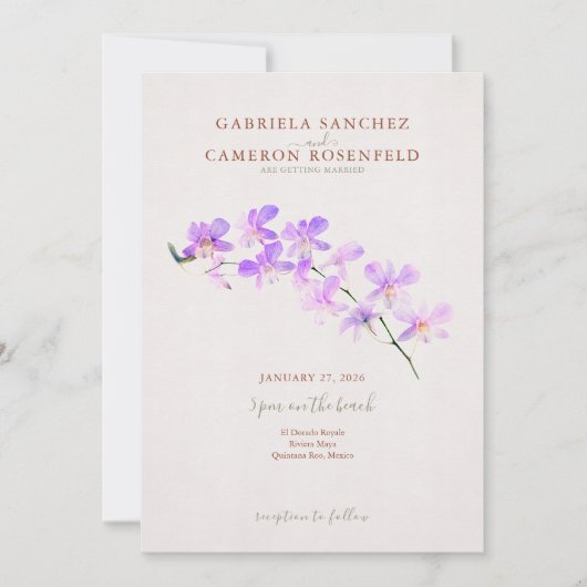 Terracotta Watercolor Boho Einladung (Vorderseite)