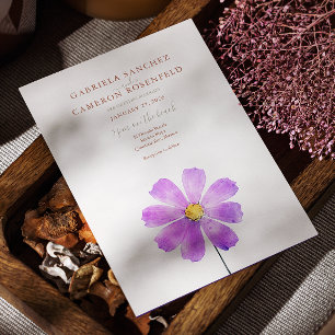 Terracotta Watercolor Boho Floral Daisy Wedding Einladung