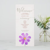 Terracotta Watercolor Daisy Wedding Program Programm (Stehend Vorderseite)