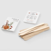 Terracotta Watercolor Floral Wedding Program Fans Fächer (Non-assembled)