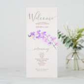 Terracotta Watercolor Floral Wedding Program Programm (Stehend Vorderseite)
