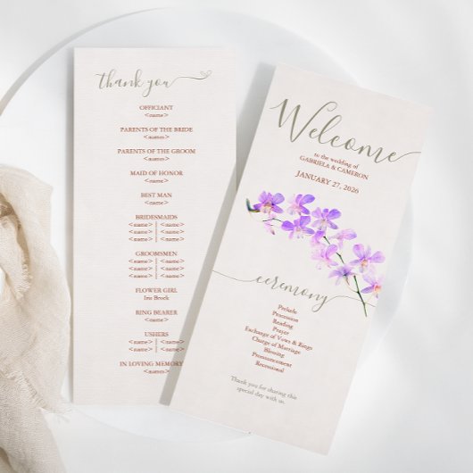 Terracotta Watercolor Floral Wedding Program Programm
