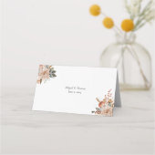 Terracotta Watercolor Florals Platzkarte (Rückseite)