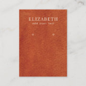 Terracotta Watercolor Textur Earring Display Card Visitenkarte (Vorderseite)