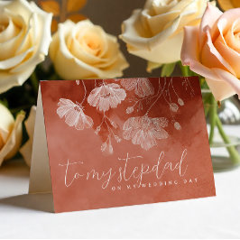 Terracotta Watercolor Wedding Card für Stepfather Dankeskarte