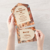 Terracotta Watercolor Wildflowers Wedding All In One Einladung (Abreißen)