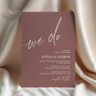 Terracotta We Do Minimalistische Hochzeitseinladun Einladung