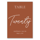 Terracotta Wedding 20 Tischnummer (Vorderseite)