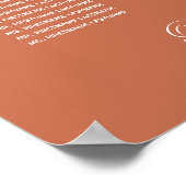 Terracotta Wedding 6 Table Simple Seating Chart Poster (Ecke)