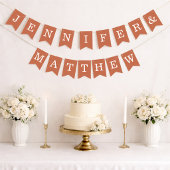 Terracotta Wedding Bride Groom Names Simple Brown Wimpelkette