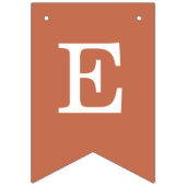 Terracotta Wedding Bride Groom Names Simple Brown Wimpelkette (Zweite Fahne)