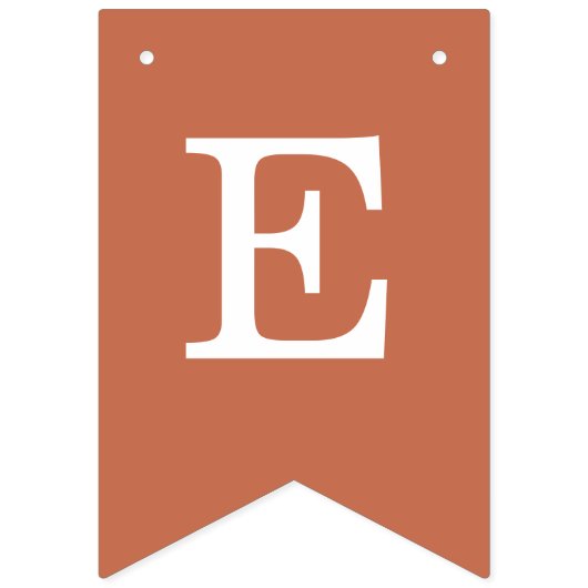 Terracotta Wedding Bride Groom Names Simple Brown Wimpelkette (Zweite Fahne)