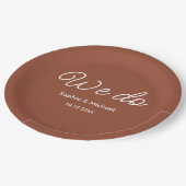 Terracotta Wedding Burnt Orange We Do Pappteller (Schrägansicht)