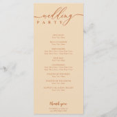 Terracotta Wedding Ceremony Plan Programm (Rückseite)