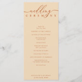 Terracotta Wedding Ceremony Plan Programm (Vorderseite)