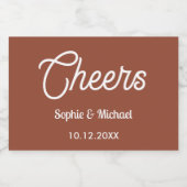 Terracotta Wedding Cheers Schaumweinetikett (Einzelnes Label)