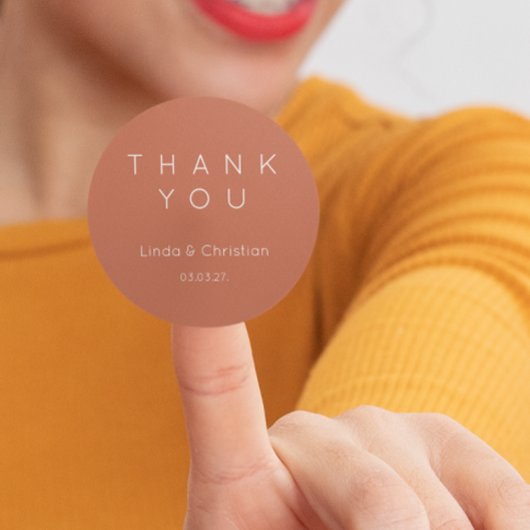 Terracotta Wedding Classic Round Sticker