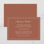 Terracotta Wedding Details Karte (Vorne/Hinten)