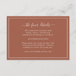 Terracotta Wedding Details Karte