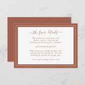 Terracotta Wedding Details Karte (Vorne/Hinten)