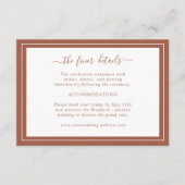 Terracotta Wedding Details Karte (Vorderseite)