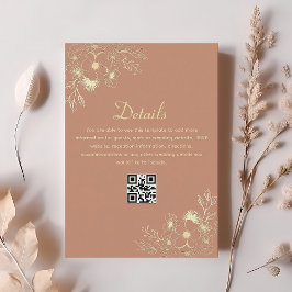 Terracotta Wedding Details QR Code Begleitkarte