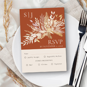 Terracotta Wedding Entree RSVP Karte