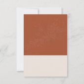 Terracotta Wedding Entree RSVP Karte (Rückseite)