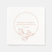 Terracotta Wedding Floral Personzlized Serviette (Vorderseite)