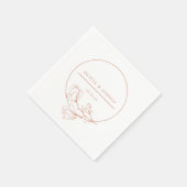 Terracotta Wedding Floral Personzlized Serviette (Ecke)