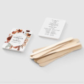 Terracotta Wedding Floral Rustic Programm Hand Fan Fächer (Non-assembled)