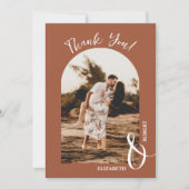 Terracotta Wedding Foto Dankeskarte (Vorderseite)