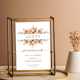 Terracotta Wedding Gents Badezimmer Basket Poster