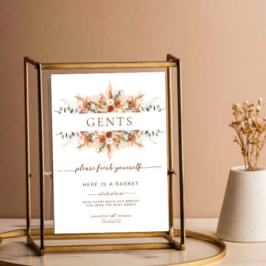 Terracotta Wedding Gents Badezimmer Basket Poster