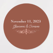 Terracotta Wedding Imitats Rose Gold Labels Etiketten (Design 2)