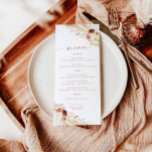 Terracotta Wedding Menu | Boho Pampas Grass<br><div class="desc">Dieses schöne Wedding Menu bietet handgeschriebene Kalligraphie mit minimalistischer moderner Gestaltung - ein perfekter Akzent für Ihre Hochzeit oder besondere Veranstaltung. Benutzen Sie dieses Menü und danken Sie Ihrer Karte für jeden Anlass, ob es sich um Ihre Hochzeit, Brautdusche oder Babydusche, Verlobungsfeier, Party für den Ruhestand... was auch immer Sie...</div>