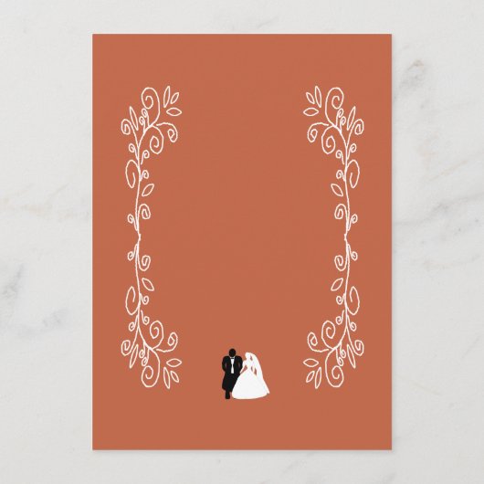 Terracotta Wedding Menu Bridge Design Menükarte (Rückseite)