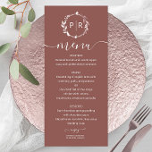 Terracotta Wedding Menu Card
