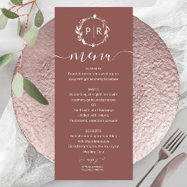 Terracotta Wedding Menu Card