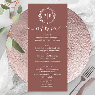 Terracotta Wedding Menu Card