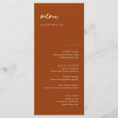 Terracotta Wedding Menu Cards Menükarte (Vorderseite)
