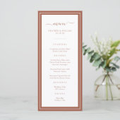 Terracotta Wedding Menu Menükarte (Stehend Vorderseite)