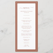 Terracotta Wedding Menu Menükarte (Vorderseite)