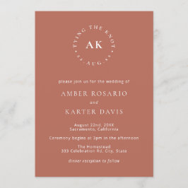 Terracotta Wedding Minimal Bindung an die Knot Mon Einladung