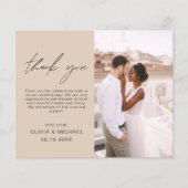 Terracotta Wedding Minimalistisch Dankeschön Karte (Vorderseite)